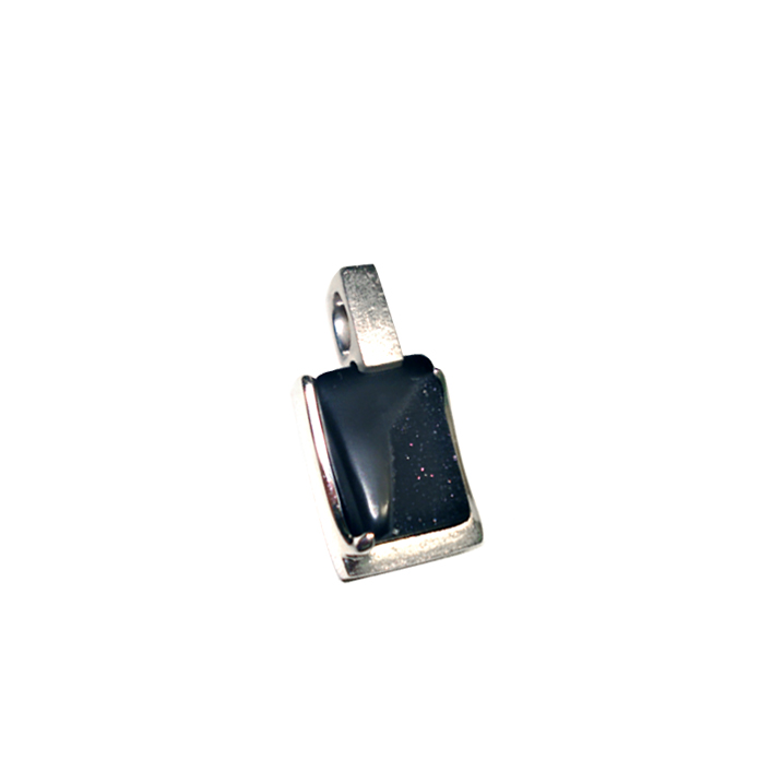 "Simple Elegance" Black Onyx Drusy =7.8ct modified square, 14KWG =6.31pennyweights. Item #KPW-DO-2265.