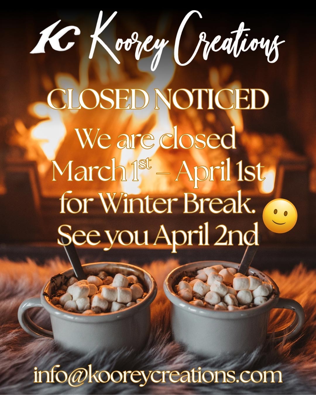 Inquiries please contact us via email:
info@kooreycreations.com