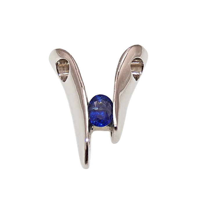 Flying V Item# KPW-S-2411 Designer: Koorey Creations Classic Stone: Sapphire = .40cts Setting: 14KWG = 1.56dwt