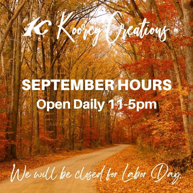 Koorey Creations September Hours